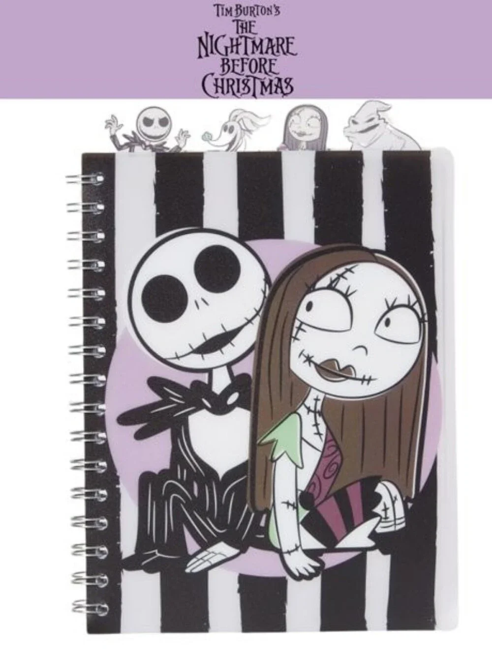 The Nightmare Before Christmas Sally & Jack Spiral Notebook - Purple